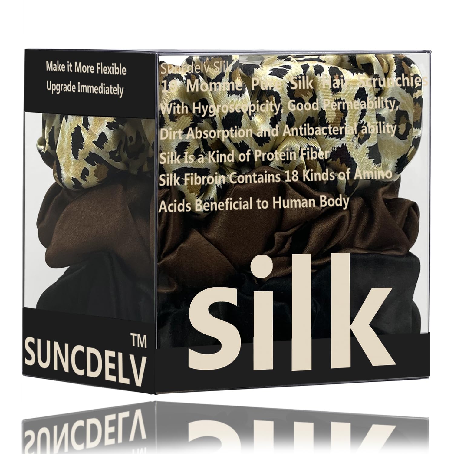 Silk Hair Towel, Friction-Resistant, Amino Acid-Rich, Durable, Breathable (6PCS(Bean Paste, Rose Gold, Rice White))